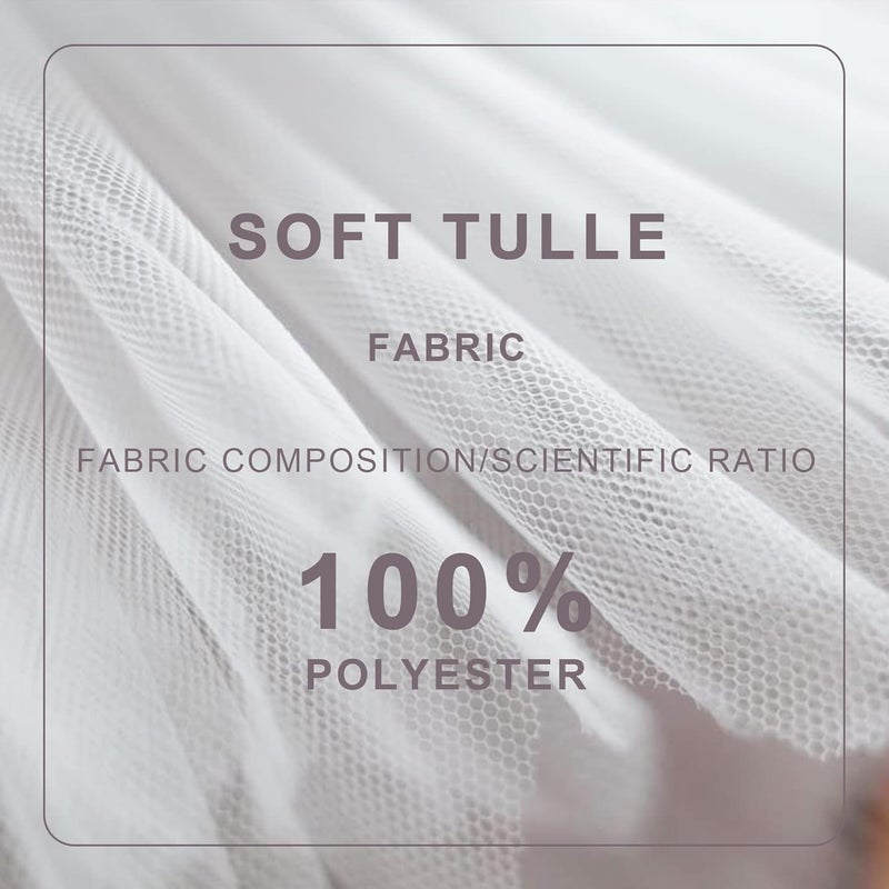 Ableme Deco White Tulle Fabric Roll Spool Bolt (54 Inch by 40 Yards) Large Tulle Wedding Party Decoration, Tutu Skirt, Table Runner, Gift Wrapping, Bridal Shower, Soft & Drape (White) - Image 4